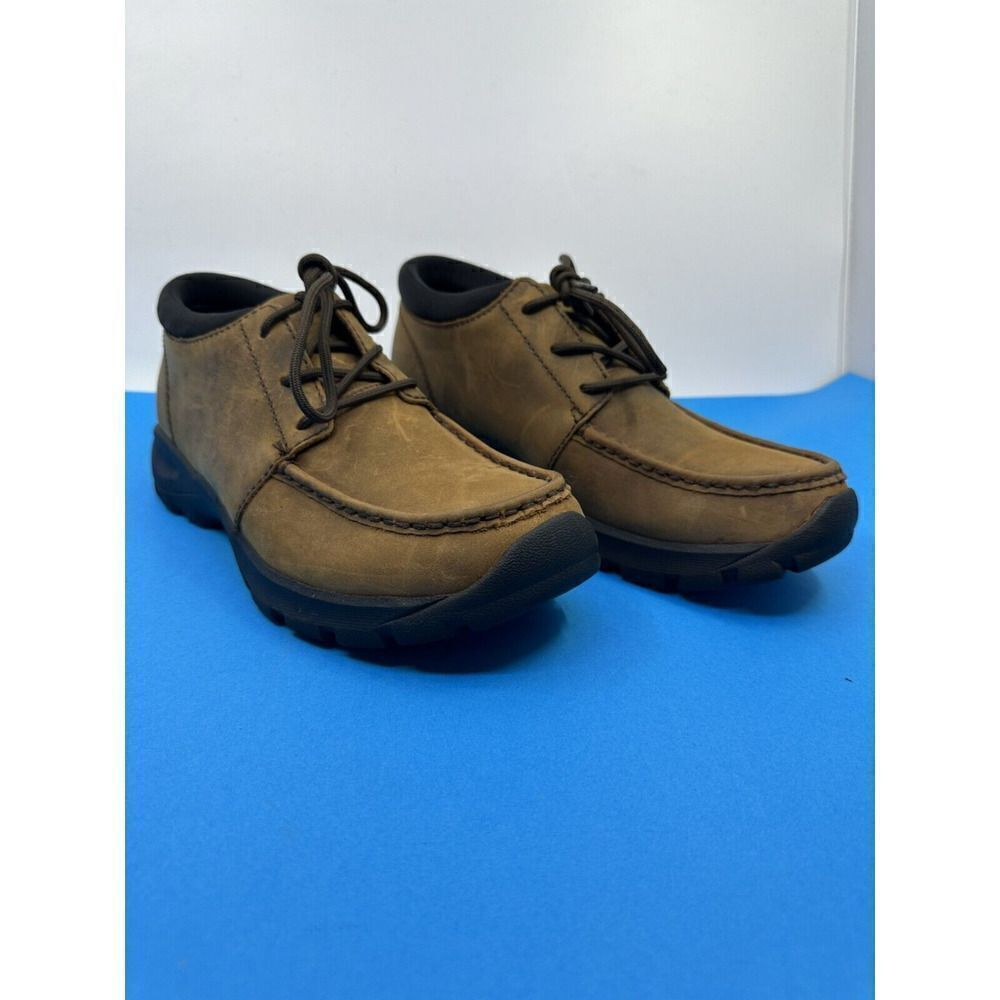 Lands' End All-Weather Moc Shoes Mens 8D Brown Good Leather Lace Up 512930